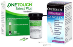 Combo Pack of One Touch 2 Box of Select Plus Test Strip (50) & 2 Box of Ultrasoft Lancet (25)