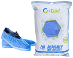 C Cure Disposable Plastic LDPE Shoe Cover with Zipper Pack (200 Each) Blue
