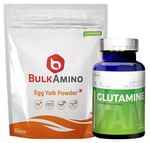 Advance Nutratech Combo of BulkAmino Egg Yolk Powder Unflavored 300gm and Glutamine Supplement Powder Unflavored 100gm