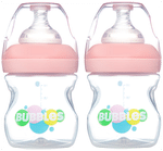 Bubbles PP Wide Neck BPA Free Feeding Bottle (150ml Each) Pink 0+ Months