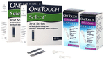 Combo Pack of OneTouch Select Test Strips (50 Each) & OneTouch Ultrasoft Lancets (25 Each)
