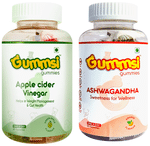 Gummsi Combo Pack of Apple Cider Vinegar Green Apple & Ashwagandha Orange Gummies (30 Each)