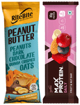 Combo Pack of Ritebite Max Protein Daily Fruit & Nuts Bar (50gm) & Peanut Butter Nutrition Bar (40gm)