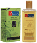 Dr Batra's Combo Pack of Herbal Hair Color Cream Black 130gm and Shampoo 200ml