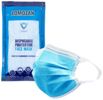 7 Shield 3 Ply Disposable Protective Face Mask with Soft Fabric Ear Loop Blue