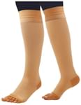 Comprezon Cotton Varicose Vein Stockings Class 1 Below Knee (1 Pair) XXL Beige