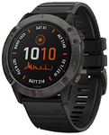 Garmin Fenix 6X Pro Solar DLC with Black Band Premium Multisport GPS Smartwatch Titanium Carbon Gray