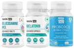 Combo Pack of Tata 1mg Glucosamine HCL 1500 mg Advanced Tablet (60),Melatonin 10mg Advanced Capsule (30) & Probiotics 30 Billion CFUs+ Capsule (60)