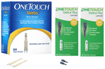 Combo Pack of OneTouch Verio 50 Test Strip & 2 Pack of OneTouch Delica Plus 25 Lancet
