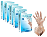 C Cure Disposable Plastic Hand Gloves (100 Each)