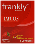 Frankly Dotted Ribbed Anatomically Shaped Condom Strawberry