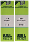 Combo Pack of SBL Nux Vomica Dilution 200 CH & SBL Carbo Vegetabilis Dilution 200 CH (30ml Each)