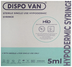 Dispovan Syringe 5ml with Needle 23G x 1inch