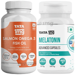 Combo Pack of Tata 1mg Melatonin Advance Capsule (30) & Salmon Omega 3 Fish Oil Capsule (60)