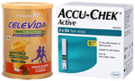 Combo Pack of Celevida Kesar Elaichi Nutrition Drink 400gm &  Accu-Chek Active 100 Test Strip
