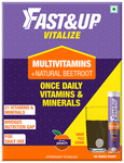 Fast&Up Vitalize Multivitamins +Natural Beetroot With No Added Sugar Effervescent Tablet Peach