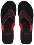 Doctor Extra Soft Ortho Care Orthopaedic Diabetic Pregnancy Comfort Flat Flipflops Slippers For Women Black Red 5