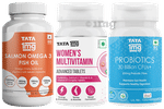 Combo Pack of Tata 1mg Women's Multivitamin Advanced Tablet (60),Salmon Omega 3 Fish Oil Capsule (60) & Probiotics 30 Billion CFUs+ Capsule (60)