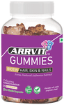 Arrvit Biotin Hair, Skin & Nails Gummies Delicious Grape