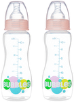 Bubbles Standard Neck BPA Free Baby Feeding Bottle with Extra Nipple (250ml Each) Pink 0+ Months