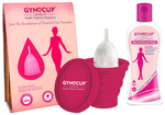 Gynocup Combo Pack of Menstrual Cup for Women (Small), Menstrual Cup Sterilizer Container & Women Natural Intimate Wash (100ml) Transparent