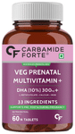 Carbamide Forte Veg Prenatal Multivitamin + DHA 300mg + L-Methylfolate + Calcium + Iron Vegetarian Tablet