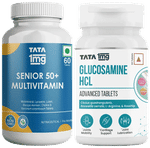 Combo Pack of Tata 1mg Senior 50+ Multivitamin & Multimineral Veg Tablet (60) & Tata 1mg Glucosamine HCL 1500 mg Tablet (60)