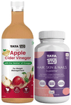 Combo Pack of Tata 1mg Hair, Skin & Nails Supreme Capsule (60) & Organic Apple Cider Vinegar (500ml)