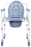 Ambitech MS Chrome Plated Adjustable, Foldable Commode Wheel Chair