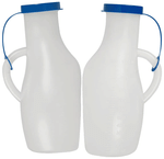 Carent Portable & Safe Plastic Urine Collector Pot with Cap for Male (1000ml Each)