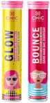 Chicnutrix Combo Pack of Glow Effervescent Tablet & Bounce Raspberry Effervescent Tablet (20 Each)