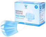 7 Shield 3 Ply Disposable Protective Face Mask Blue
