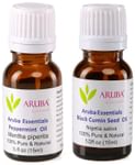 Aruba Essentials Combo Pack of Peppermint Oil and Black Cumin Seed Oil (15ml Each)