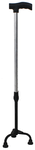 Fidelis Healthcare Mild Steel Adjustable Walking Stick 3 Leg with Metal Base Black