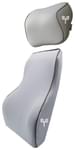 Grin Health Combo Pack of Sit Right Pro Car Backrest Lumbar Support Cushion and Headrest Neck Pillow Grey