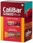 CaliBar Protein Crispy Bar (40gm Each) 3 Berry Almond & 3  Roasted Coffee Bean
