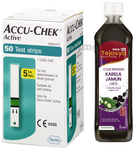 Combo Pack of Accu-Chek Active Test Strip (50) & Tata 1mg Tejasya Karela Jamun Juice (1Ltr)