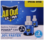 All Out Ultra Bedtime Protection Power+ Fan Refill Pack (45ml Each)