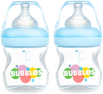 Bubbles PP Wide Neck BPA Free Feeding Bottle (150ml Each) Blue 0+ Months