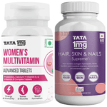 Combo Pack of Tata 1mg Women's Multivitamin Advanced Tablet & Hair, Skin & Nails Supreme Capsule (60 Each)