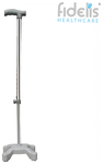 Fidelis Healthcare Mild Steel Adjustable Walking Stick 4 Leg with Plastic Base Grey