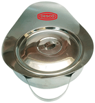 DESCO Stainless Steel Jointed 202 Grade Male Bedpan with Cover