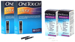 Combo Pack of OneTouch Ultra Test Strip 2 Box (50 Each) & OneTouch Ultrasoft Lancet 2 Box (25 Each)