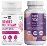 Combo Pack of Tata 1mg Women's Multivitamin Veg Tablet with Zinc (60) & Tata 1mg Hair, Skin & Nails Supreme Biotin Capsule (60)