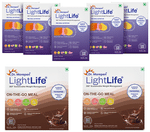 Dr. Morepen Combo Pack of Light Life Pre-Meal Nutrition 50 Sachet (5gm Each) Assorted Flavour & Light Life On-The-Go Meal 10 Sachet (60gm Each) Chocolate Flavour
