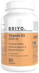 Briyo Vitamin D3 2000 IU Softgelatin Capsules | Supports Bone Health, Muscle Function, and Strengthens the Immune System