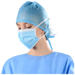 C Cure 3 Ply Tie On Face Mask Blue