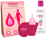 Gynocup Combo Pack of Menstrual Cup (Large), Menstrual Cup Sterilizer Container & Women Natural Intimate Wash (100ml) Large