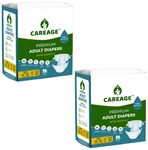 Careage Premium Adult Diaper Tape Style (10 Each) 24-40 Inches M