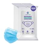 Care View 3 Ply Surgical Disposable Protective Mask with Soft Fabric Earloop (10 Each) Blue